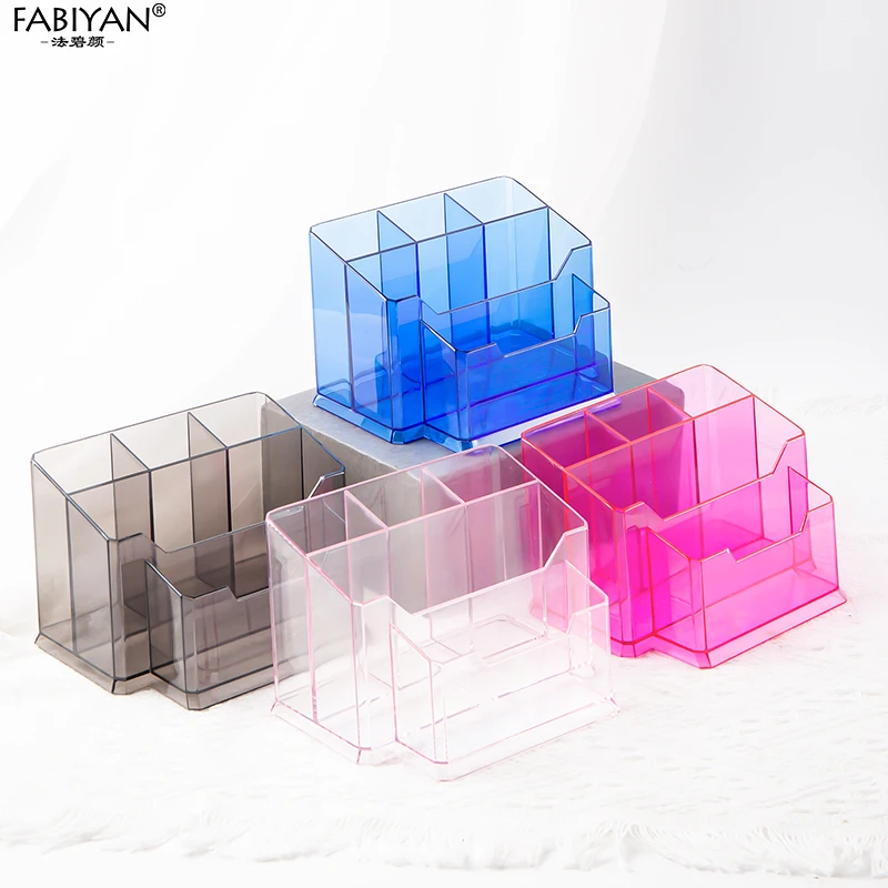 Acrylic Organizers For Nails Products 5-grid Partition Nail Polish Organizer Nail Display Stand Manicure Tools Storage Box