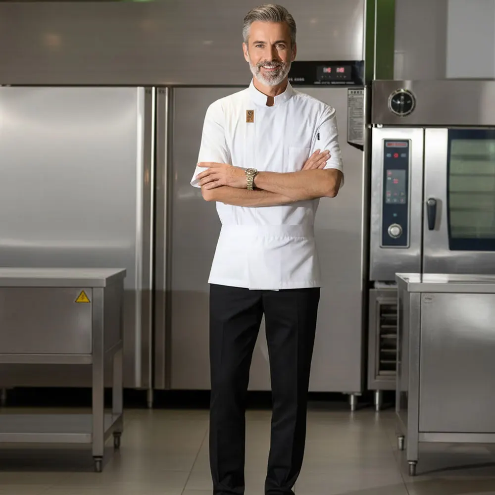 Atmungsaktives, leichtes Sommer-Küchenoberteil für Restaurant-Catering und professionelle Kulinarische Uniformen