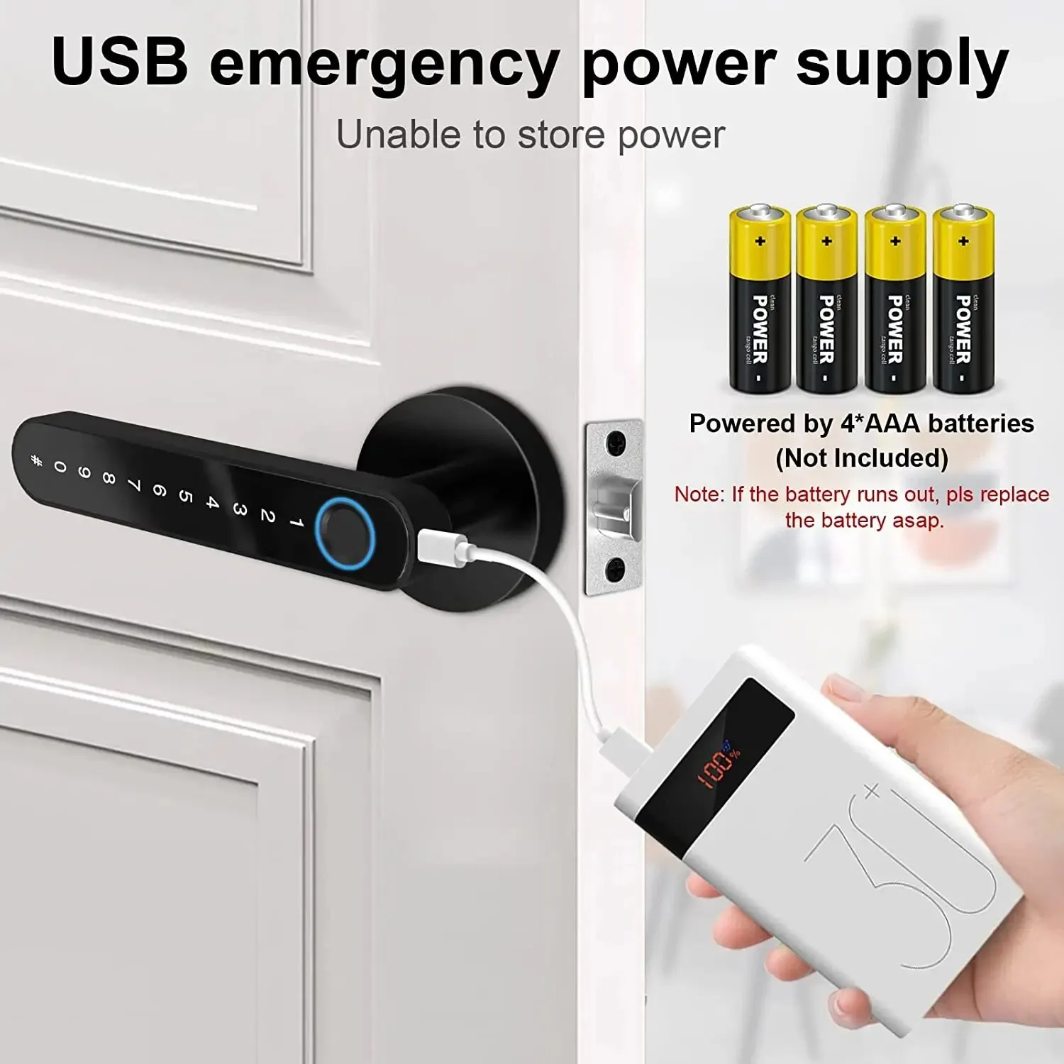 Tuya Biometric Fingerprint Smart Door Lock Password Electronic Digital Lock APP Unlocking Door Knobs Lock for Bedroom Home