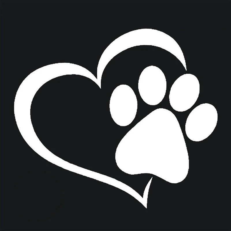 Car Sticker Cute Dog Paw with Peach Heart Cartoon Animal Adopt Dog Cat Love Pet Foot Prints Footprint Vinyl Decals