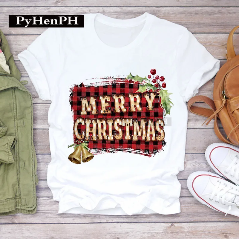 Christmas T Shirt  New Christmas Tree T-shirt Short-sleeved Men and Women Couples Top Harajuku Women Clothing  Aesthetic Clothes