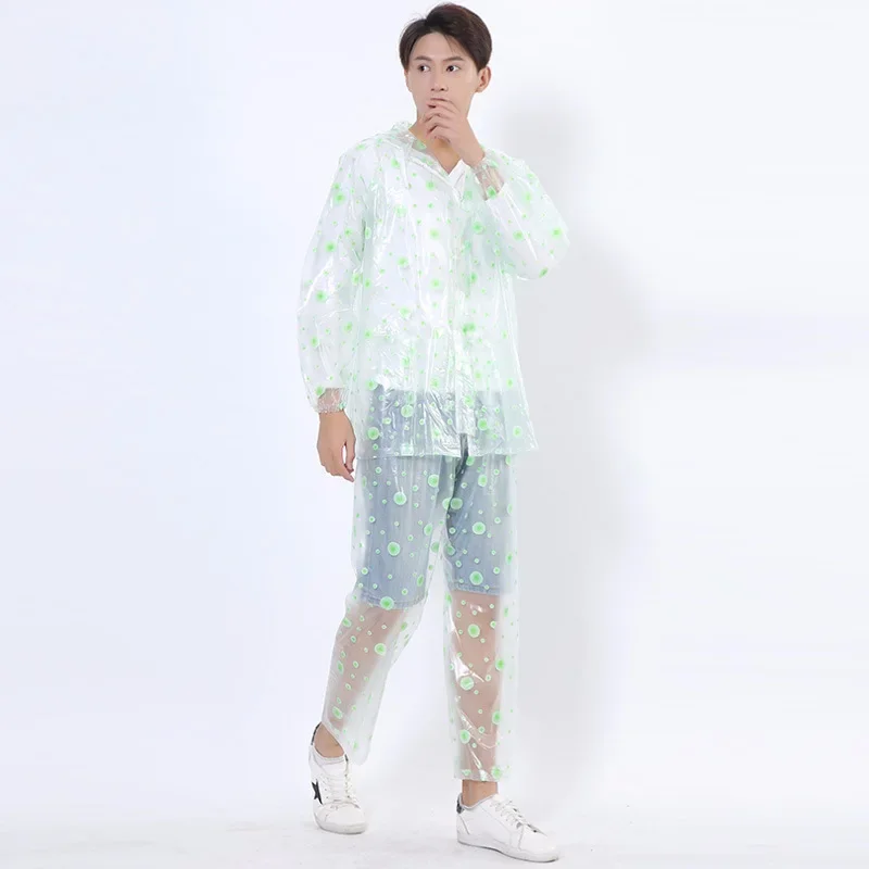 Jas Hujan Siswa Lengan Panjang Motif Gelembung Man Boy dengan Setelan Celana Panjang Set Tahan Air Tahan Hujan