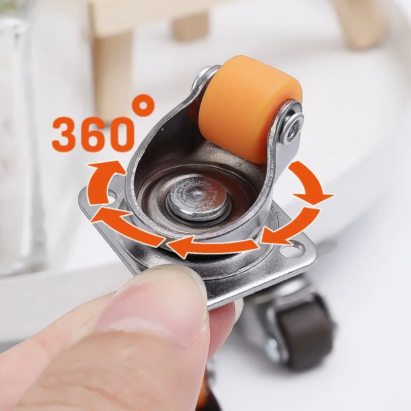 Universelle Möbelrolle mit Rollen und weichem Gummi 360° ° Rotationsrolle für Möbel, Müll, Aufbewahrungsboxen, robuste Lenkrollen – Detail 1