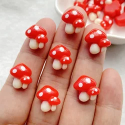 20pcs Resin Mini Cute Red Mushroom Flat back Nails Rhinestone Scrapbook DIY Wedding Applique Decor Jewelry Accessories