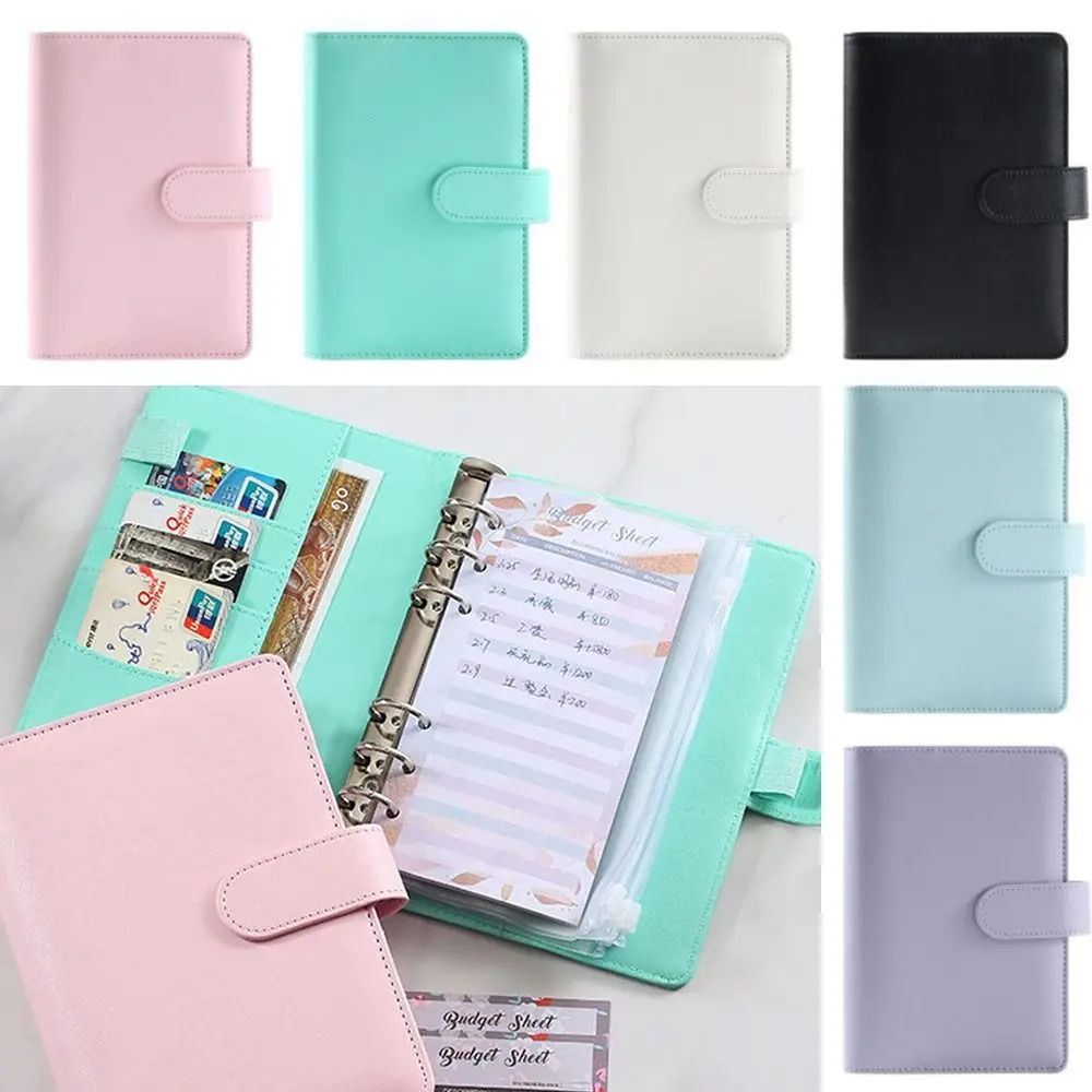 المحمولة A6 الميزانية النقدية Binde مع مشبك إغلاق مغناطيسي بو دفتر الموثق مع مغلفات سستة غطاء دفتر الملاحظات مجلة