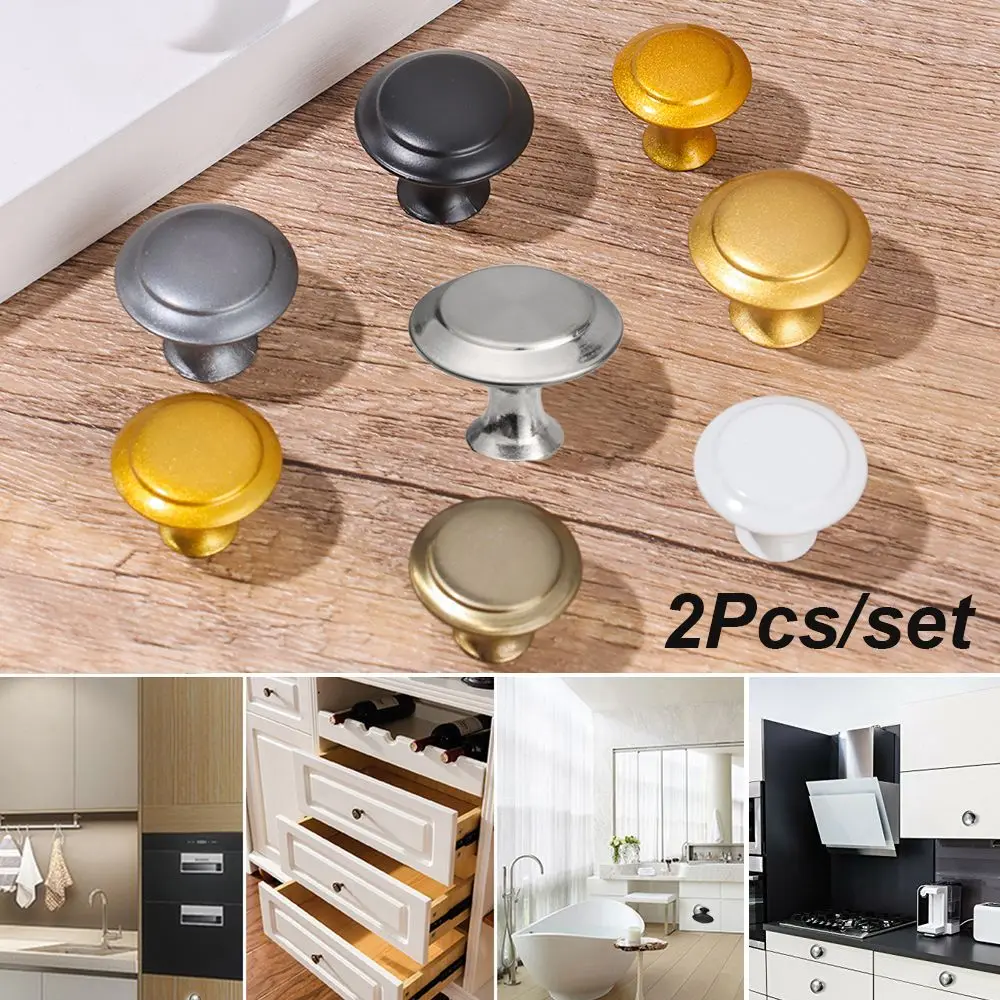 2pcs/lot Kitchen Cupboard Dresser Furniture Fitting Round Shape Wardrobe Pulls Door Handle Cabinet Pulls Drawer Knob