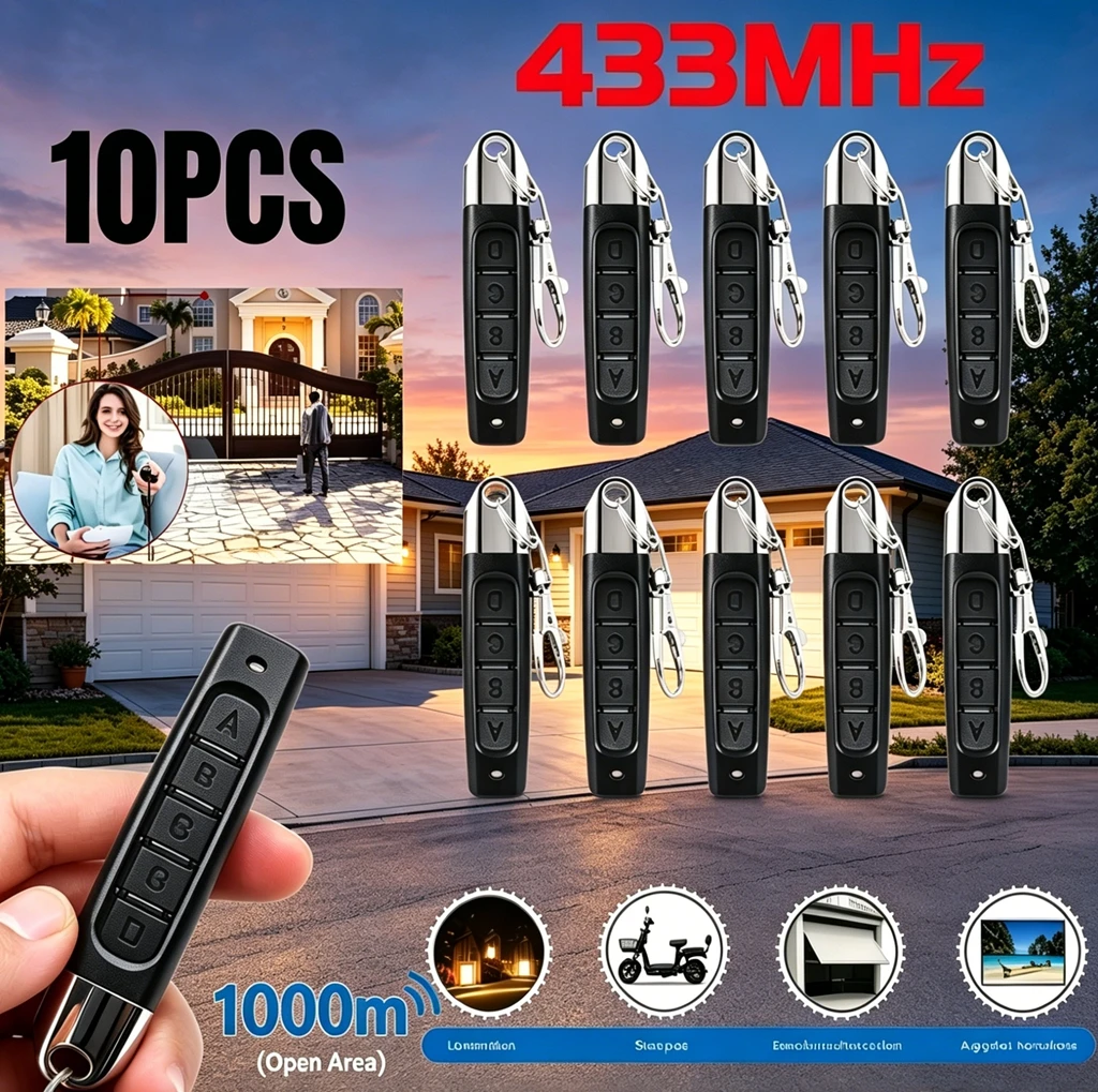Original 4-Channel 433.92mhz 433MHz Remote Control Car Key/Garage Door Remote Control Copier Universal Metal Button Transmitter