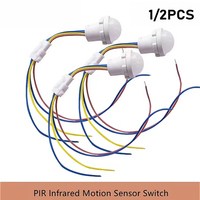 1/2 PCS MINI PIR Sensor Detector Smart Switch 110V 220V LED PIR Infrared Motion Sensor Detection Automatic Sensor Light Switch