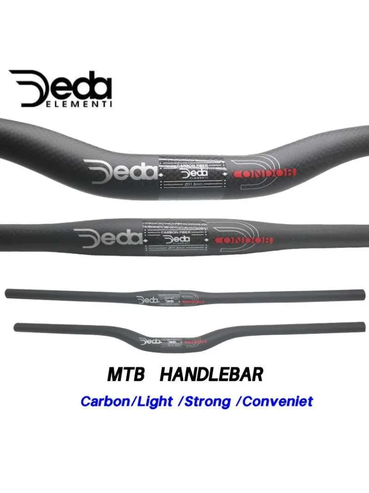 AliExpress DEDA Matte Carbon Handlebar MTB Bicycle Flat Riser Handlebar 31.8*600-760mm Cycling Parts