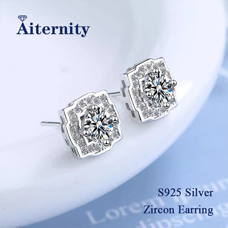 

Zircon Earring Stud D Color VVS1 for Women And Men S925 Sterling Silver 18K Plating Earrings As Shinning As Diamond Jewelry