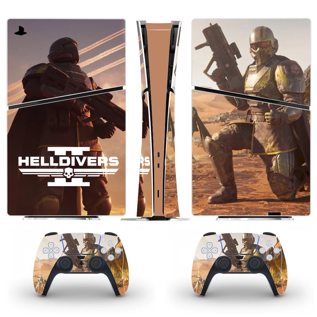 لعبة Helldivers ملصق جلد رقمي رفيع ، غطاء شارة وحدة التحكم ، وحدتين للتحكم ، فينيل ، جديد