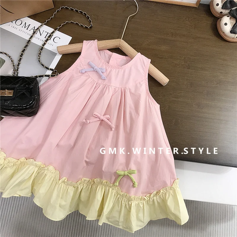 

Girls Summer Dress New Style Children's Summer Fashion Cotton Dress Baby Thin Vest Princess Dress