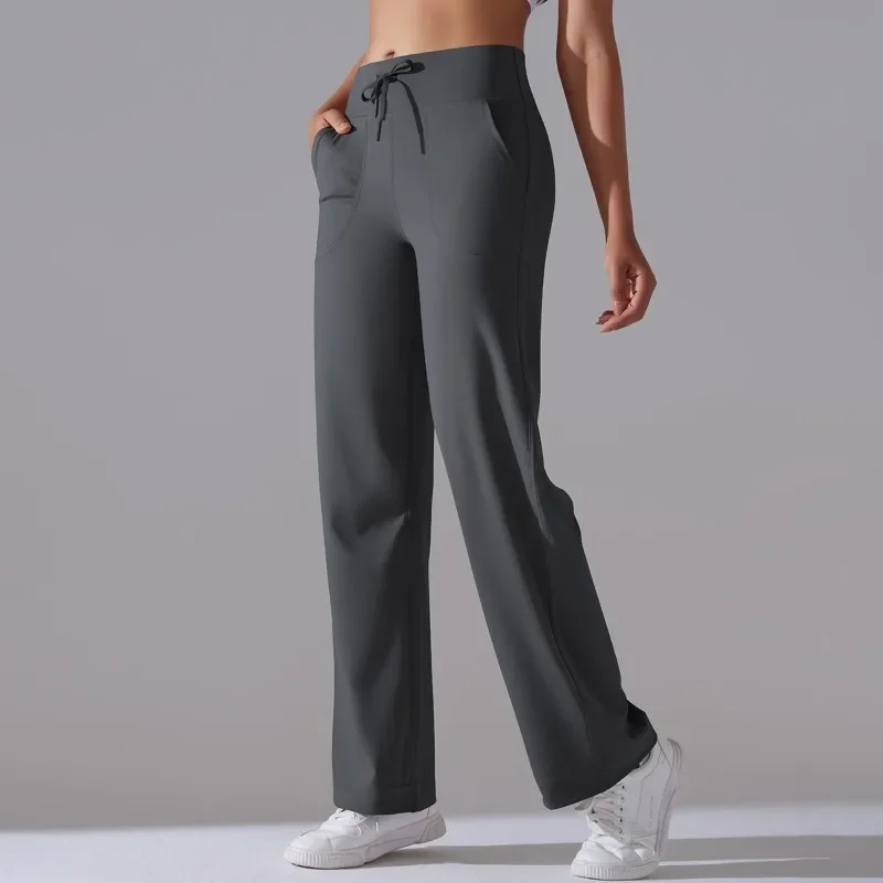 

Women Leggings Wide Leg Flare Pants Loose Yoga High Waist Legging Drawstring Outdoor Casual Jogging Gym Sports Flare Pants