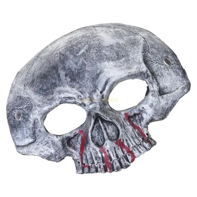 31BF – demi-masque crâne d'halloween, masque squelette moussant en Pu, fête carnaval pâques