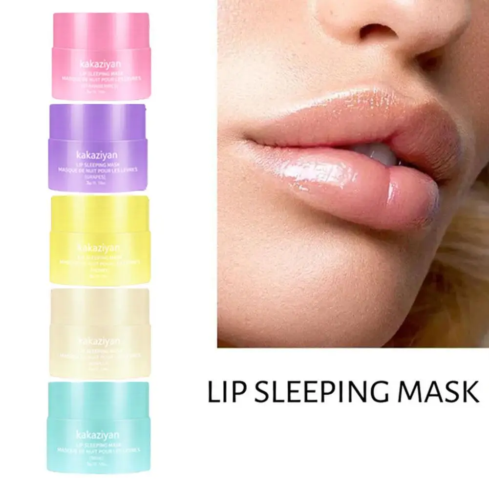 Original Strawberry Grape Fruit Flavor Lip Sleeping Lip Balm Lines Night Sleep Moisturizing Care Nourish Lip Fade S5t1