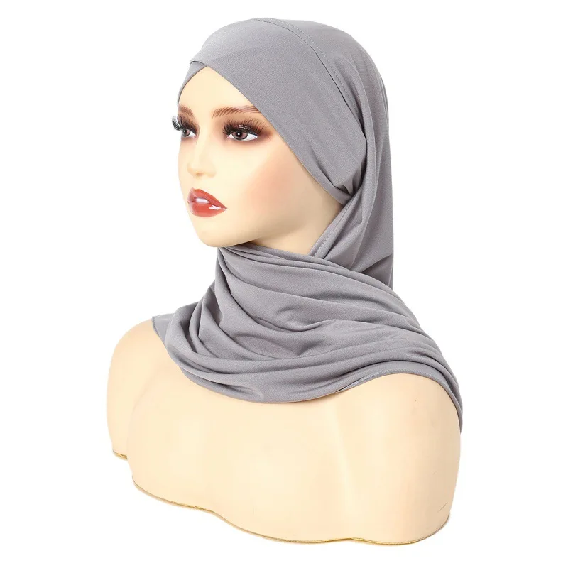 Hijabs musulmans pour dames, bandeau de sauna, écharpe de créateur, turban croisé solide, mode, 1PC