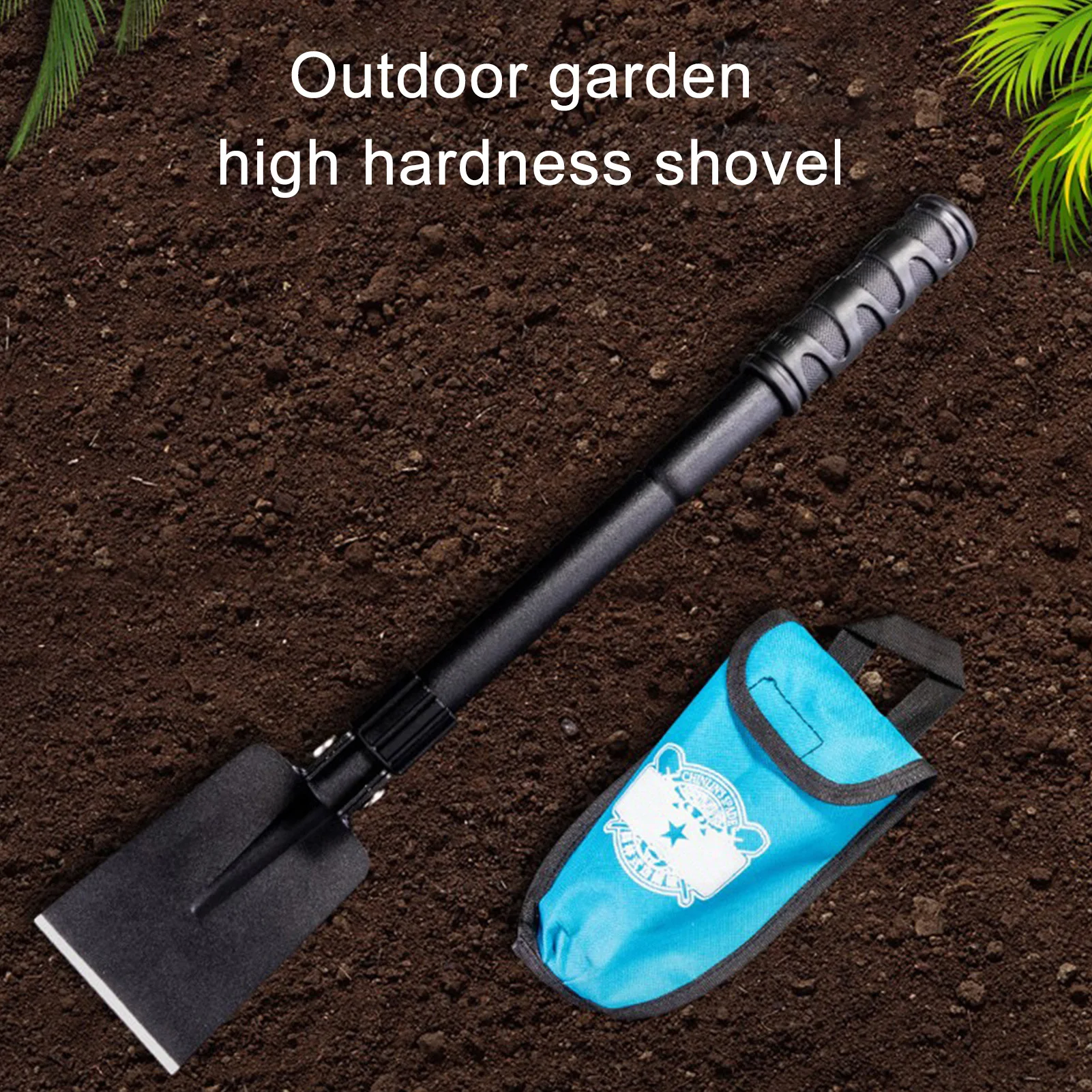 Foldable Camping Shovel Pickaxe Hoe Outdoor Emergency Multifunction Gardening Tool For Digging Ditching With Carrying Bag