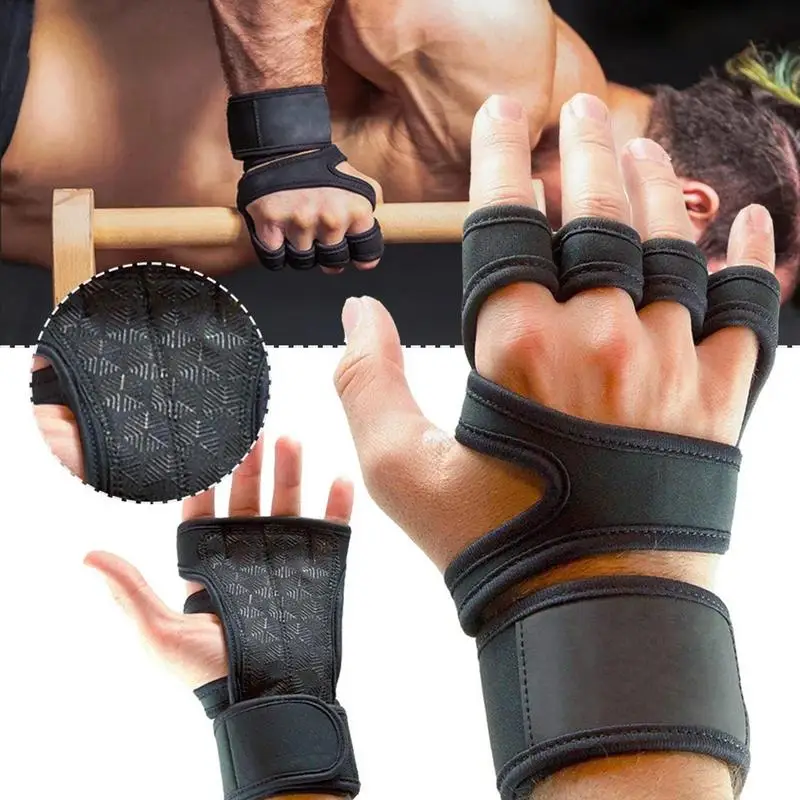 Weight Lifting Gloves PU Leather Breathable Workout Mittens Soft Sports Gloves Unisex Wrist Wraps Gloves For Fitness