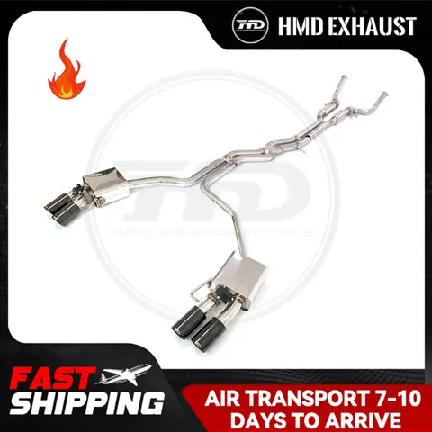 HMD ระบบไอเสียสแตนเลส Catback สำหรับออดี้ S6 S7 C7 S8 D4 วาล์วอิเล็กทรอนิกส์ท่อไอเสียท่อแข่ง