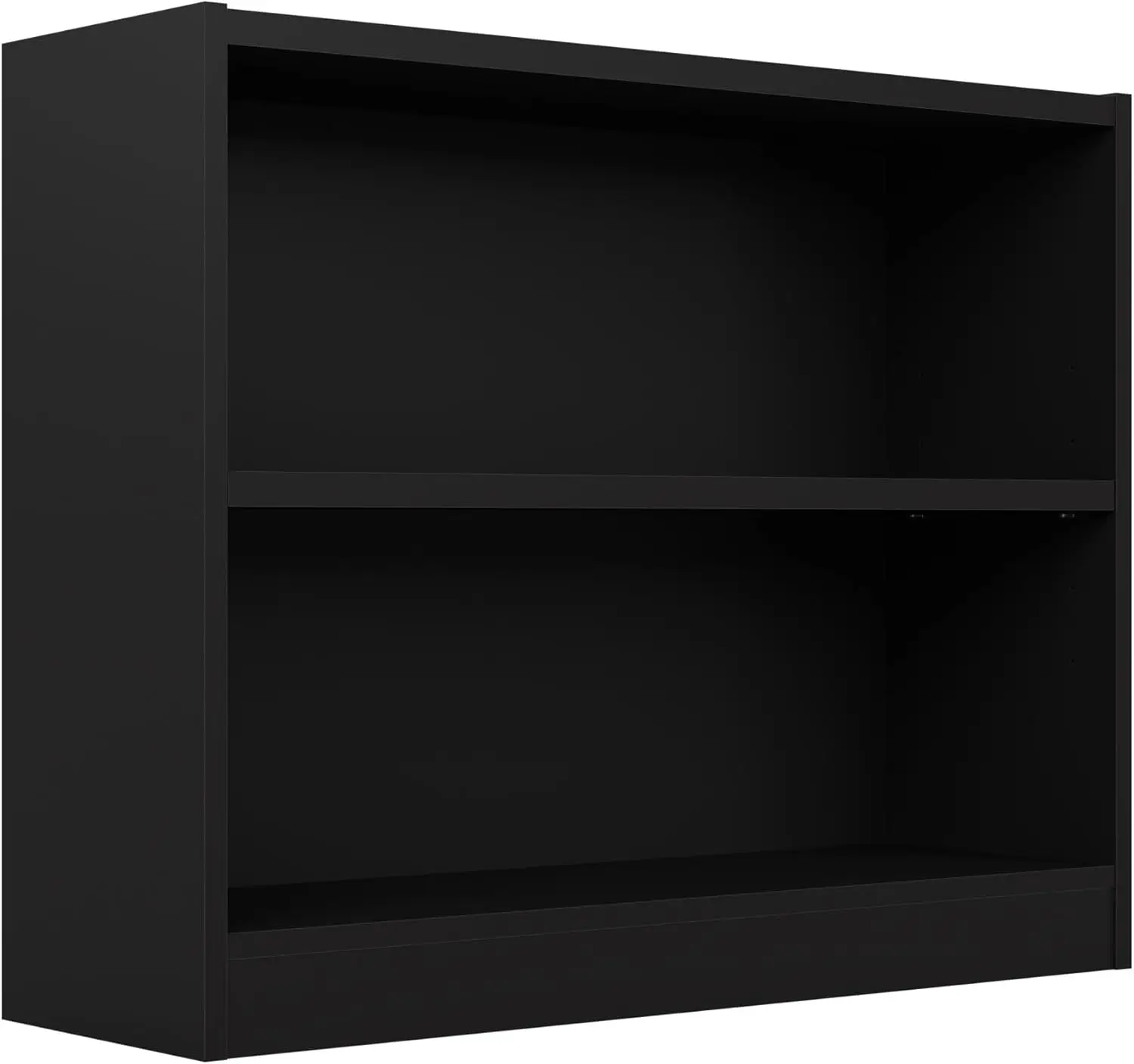 

Universal Bookcase, Low Storage and Display Bookshelf for Home Office or Living Room Organization, 2 Shelf, Black