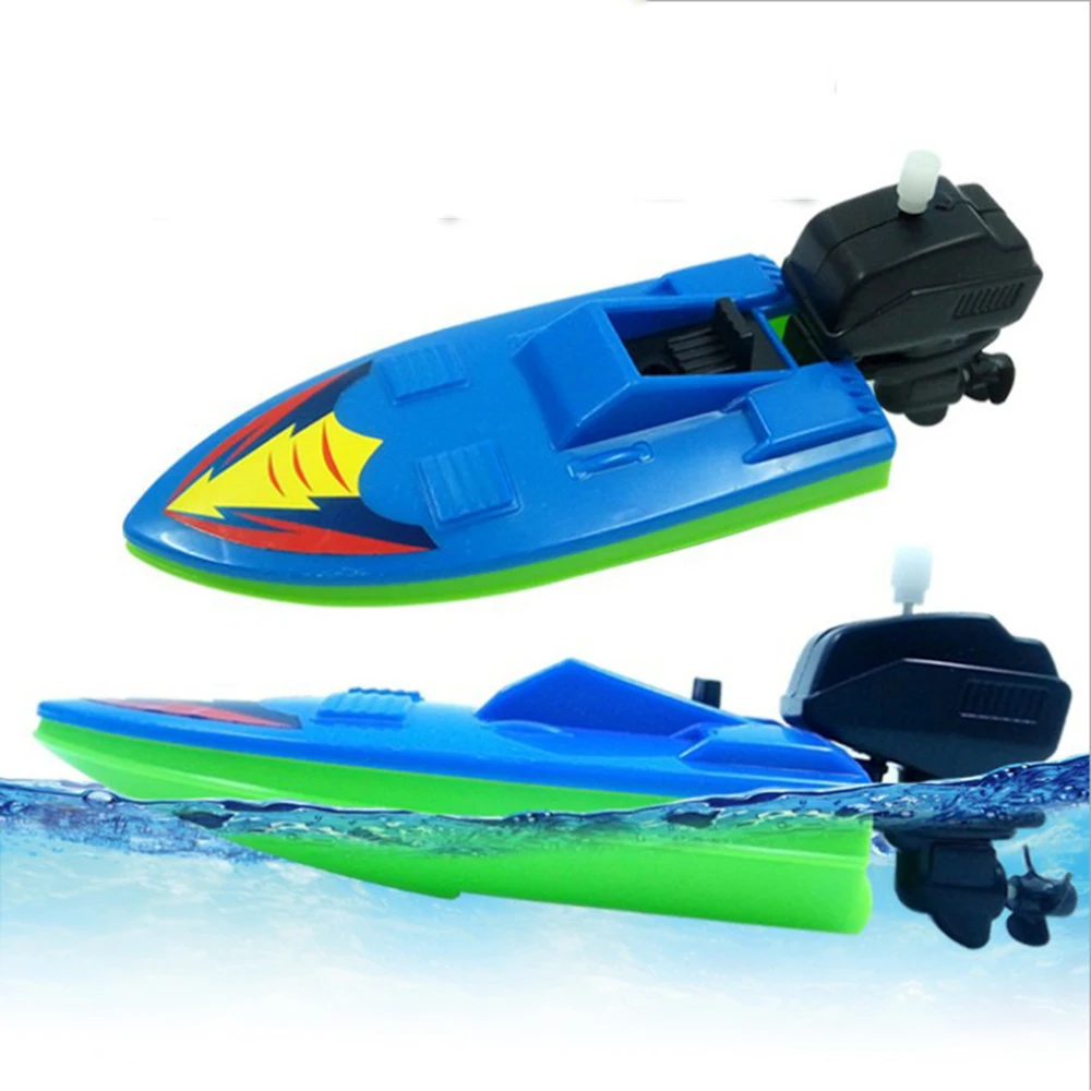 Bath Toy Bathtub Shower Float In Water Speed Boat Ship Wind Up Toy Small Steamboat Clockwork Toys