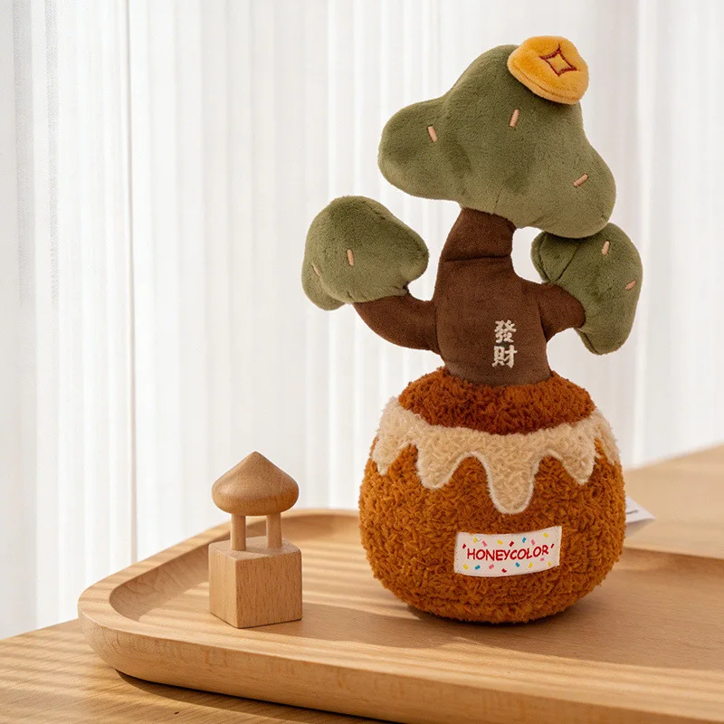 Nowości Świąteczne Pluszowe Zabawki z Roślinami Przynoszące Szczęście Realistyczne Drzewko Pieniężne Drzewko Persymonowe i Anturium Pluszowe Rośliny Wypchane Kwiaty w Doniczkach