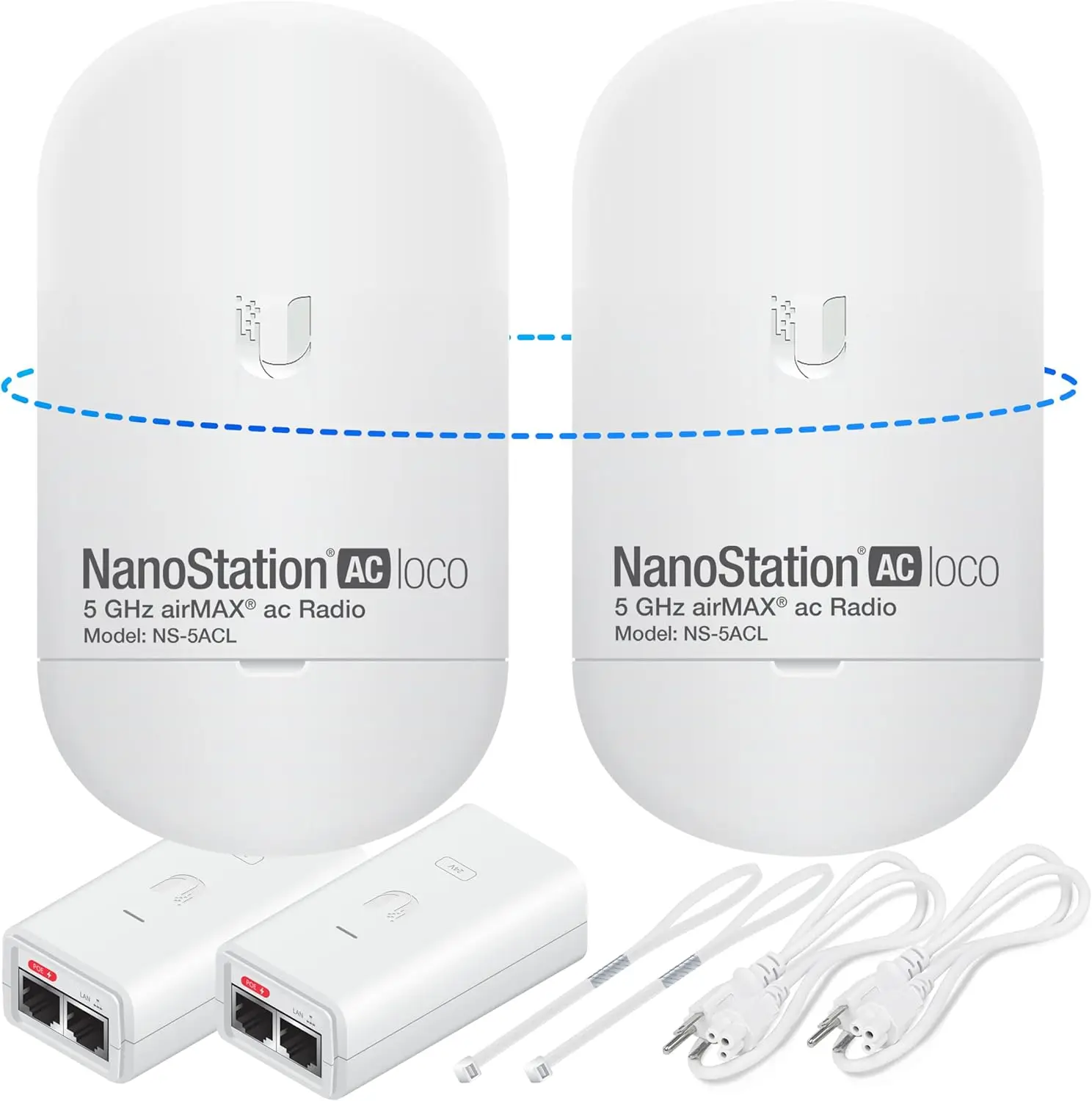 

Wireless Bridge, 5GHz, 450+Mbps, 10+km Range, Plug and Play, Bundle of 2 for Point-to-Point Outdoor WiFi