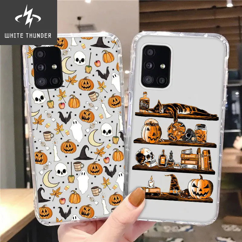 Happy Halloween Phone Case For Samsung Galaxy S10 S20 Plus S21 A70 A11 A51 A71 A21S A12 A32 A52 A72 Soft Silicone Cover