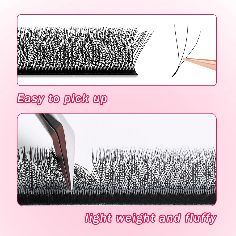 Merrdear 20Trays 3D W Shape False Eyelashes Mixed Length C D Curl Wholesale W-shaped Eyelash Extensions for Women Beauty Makeup