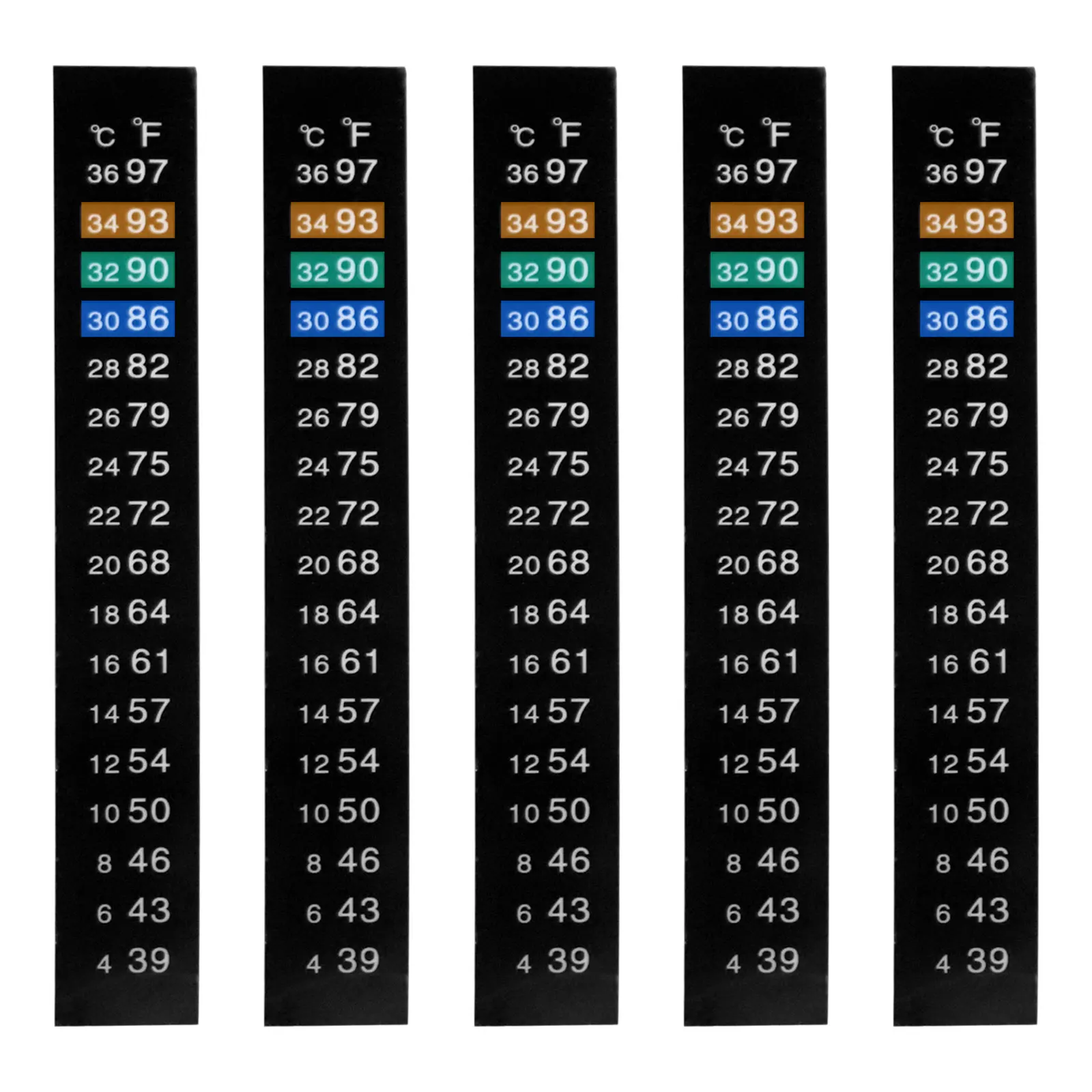 5Pcs/10Pcs Aquarium Aquarium Streifen Stick-auf discolor Thermometer Aufkleber Klebstoff Klebrige Dual Skala Aufkleber temperatur Werkzeuge – Detail 3