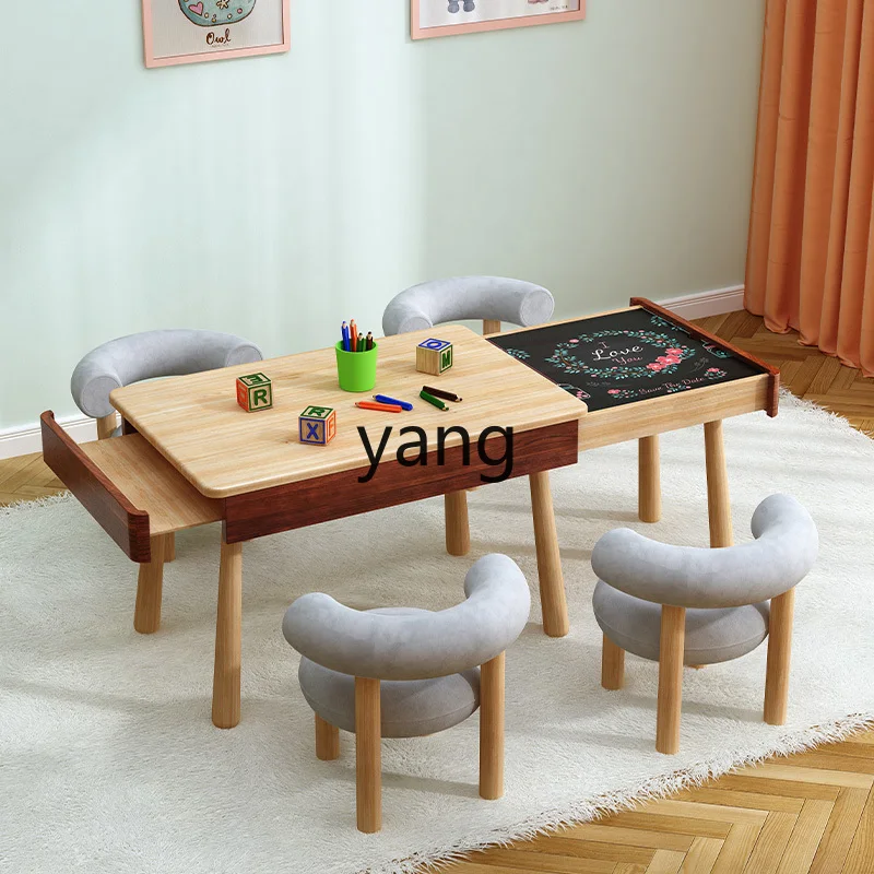 CX Elementary School Student Solid Wood Desk Table and Chair Suit Bedroom Children Telescopic Table Computer Table and Chair