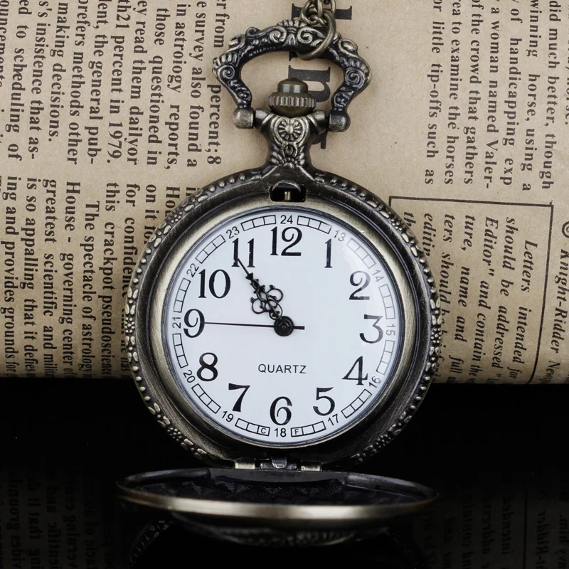 ساعات جيب كوارتز لصيد الأسماك Steampunk مع سلسلة ساعة فوب للرجال والنساء ساعة هدايا Reloj De Bolsillo