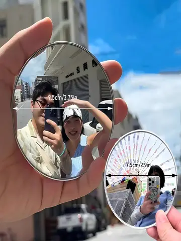 Mini Round Selfie Mirror Set Portable Wide Angle Convex Spherical Mirror 7.5cm 9.5cm For Vlogging iPhone Samsung Smartphones
