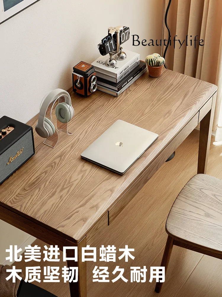 Nordic Retro Style Solid Wood Desk Japanese Entry Lux Computer Desk Modern Simple Home Writing Desk