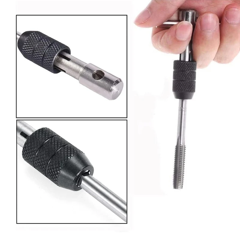 T-Handle Ratchet Tap Holder Wrench Set Professional Hand Tapping Tools M3 M4 M5 M6 M8 Machinist Repair Screw Thread Drill Bit