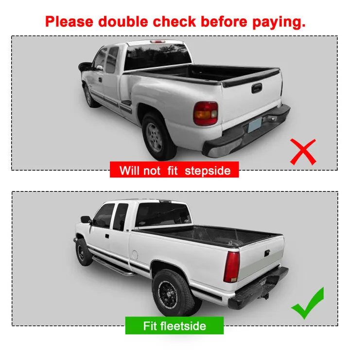 Rear Bumper Roll Pan W/LED License For 1999-2007 Chevy Silverado GMC Sierra 1500