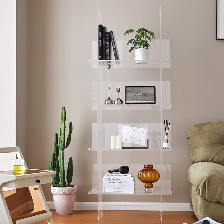 Acrylic Shelf Living Room Floor Display Bookshelf Multi-layer Creative Storage Shelf