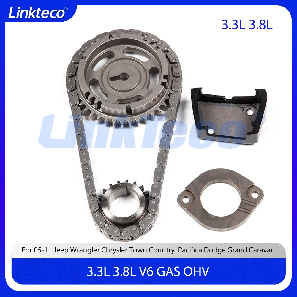 

Engine Part Timing Chain Kit Fit 3.3 3.8 L V6 OHV For 2005-2011 Jeep Wrangler Chrysler Country Dodge Grand Caravan Caravan 3.8L