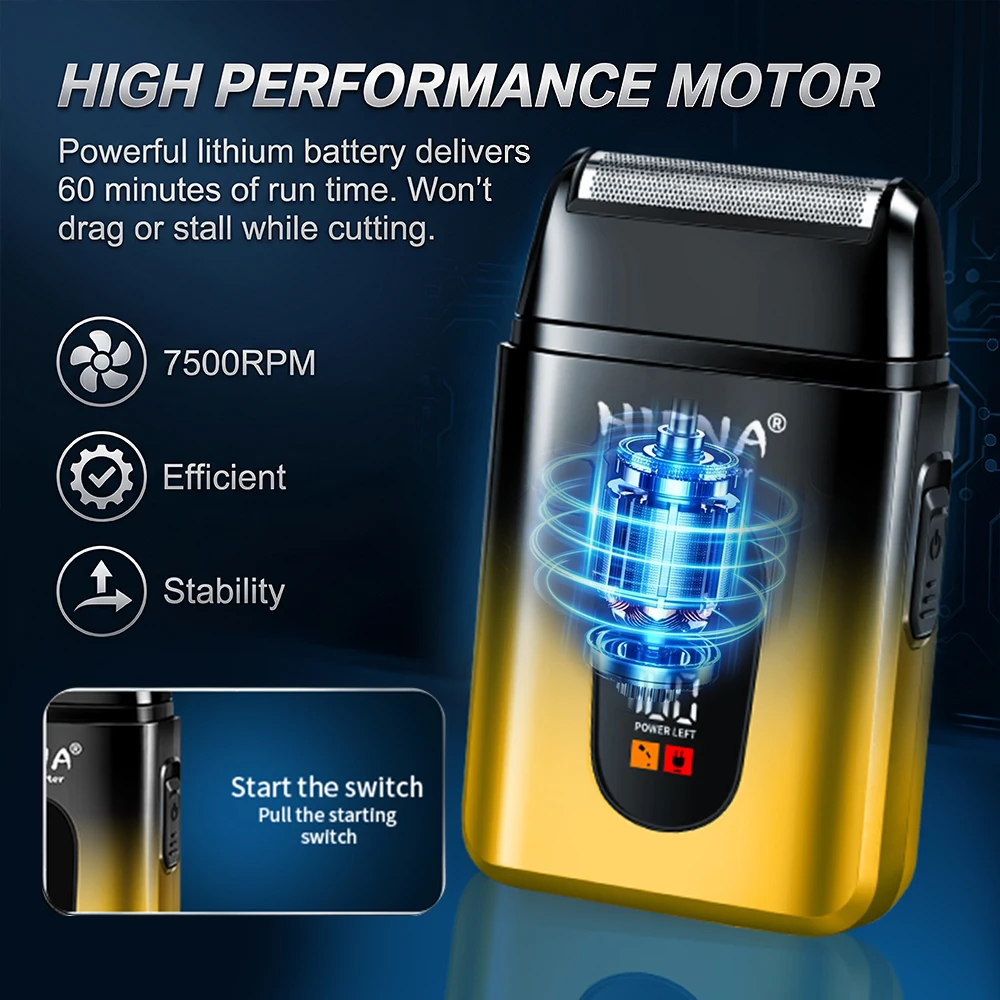 HIENA 2 IN 1 Dragon Pattern Hair Trimmer LCD Electric Shaver USB Rechargeable Barber Hair Cutting Kit with Limit Combs