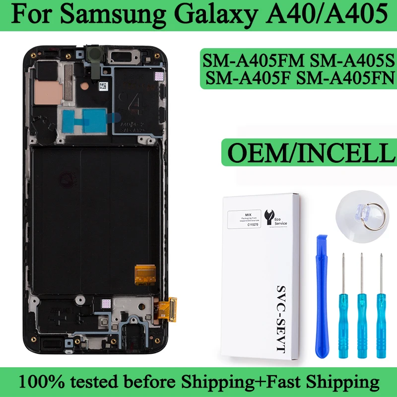 SM-A405F A405FN A405FM A405S Премиум ЖК-дисплей для Samsung Galaxy A40, дигитайзер сенсорного экрана, панель в сборе, экран с рамкой