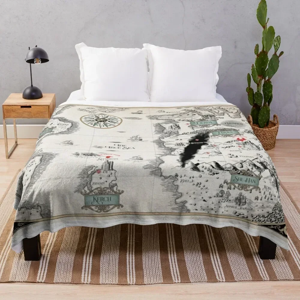 

Colored- Blue GrishaVerse Map Throw Blanket Sofas For Baby Blankets
