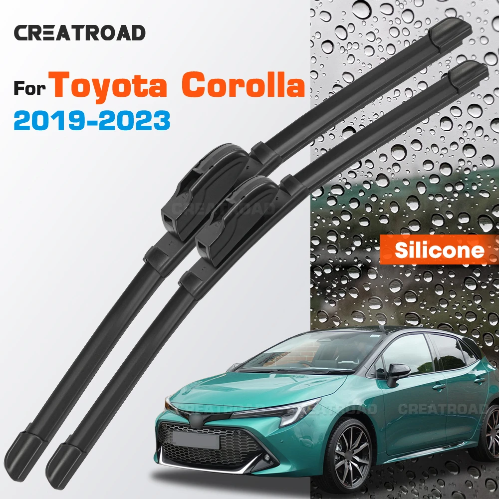 Silicone Wiper Blades Fit For Toyota Corolla E210 2019-2023 Coated Silent HD Wear-Resistant Car Windshield Wipers 28"+14"