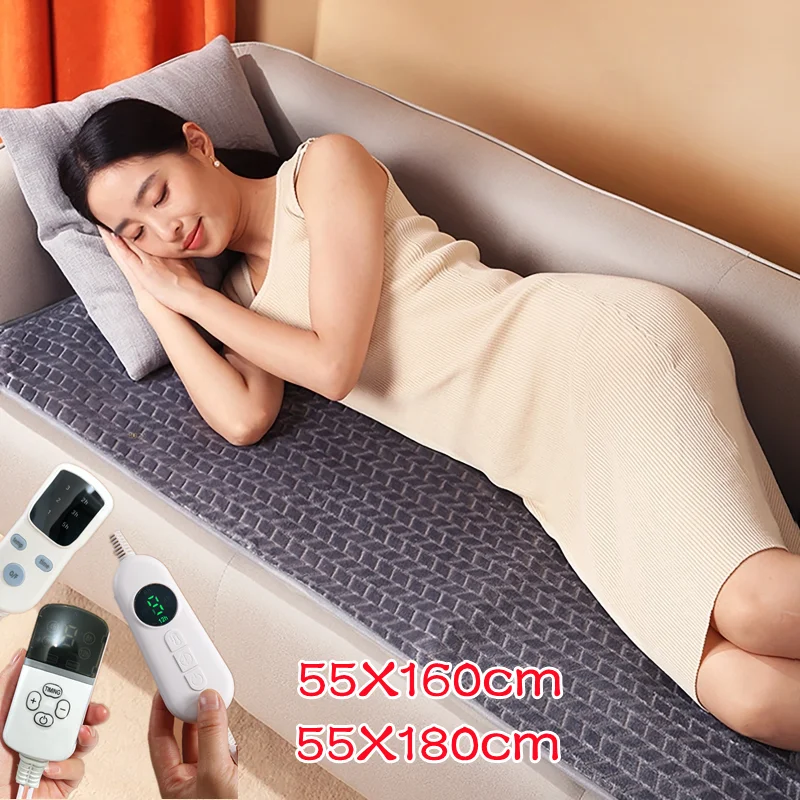 

Electric Blanket Woolen Thicker Heater Heated Mattress Thermostat Travel Heating Mat Winter Body Warmer For RV SUV 55X160/180cm