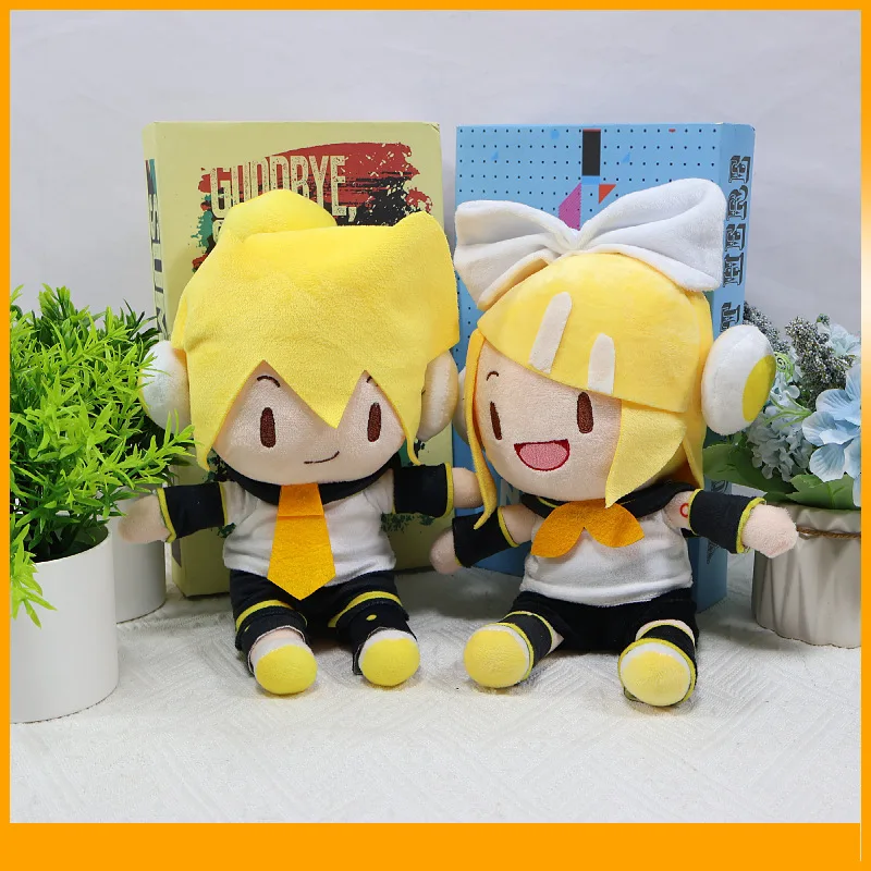 

Плюшевая игрушка Vocaloid Kagamine Len and Rin — мягкая высококачественная мягкая кукла, милый дизайн персонажей аниме для подарка на день рождения/Рождество