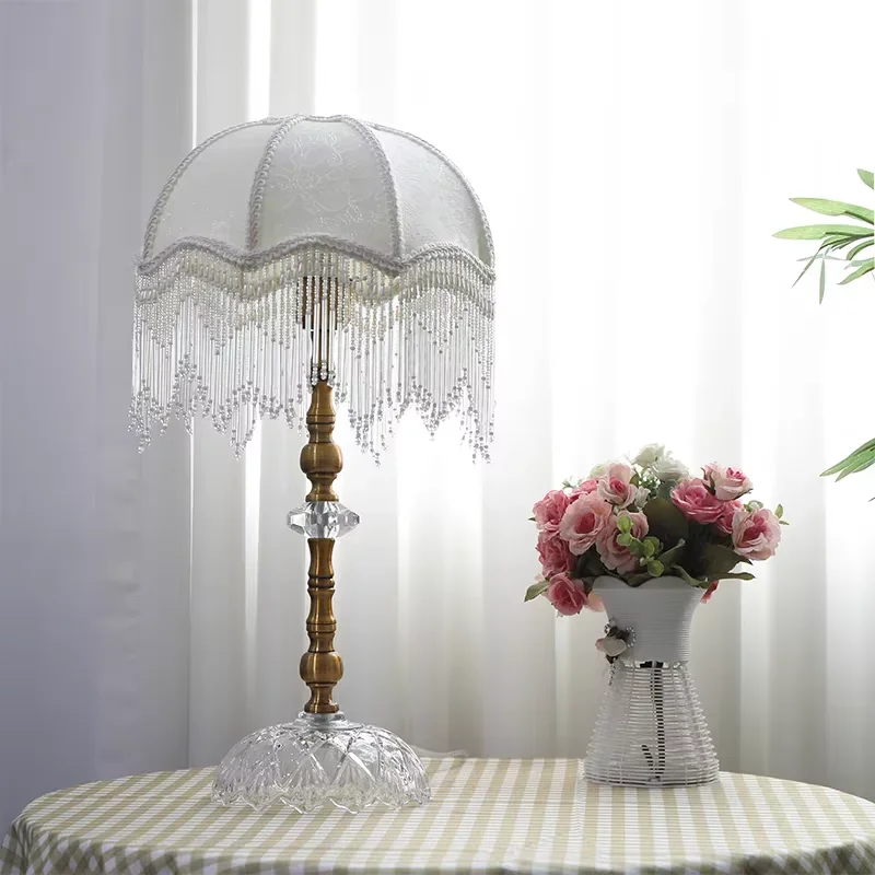 Franse groene kwast eetkamer kroonluchters retro kwast hanglamp slaapkamer woonkamer verlichting hanglamp stoffen lamp