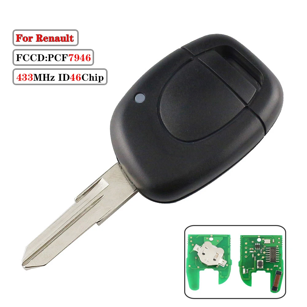 LMD Clé électronique Vierge Pile 433Mhz ID46 à Programmer pour Renault Clio 2, Kangoo LMD Clé électronique Vierge Pile 433Mhz ID46 à Programmer pour Renault Clio 2, Kangoo