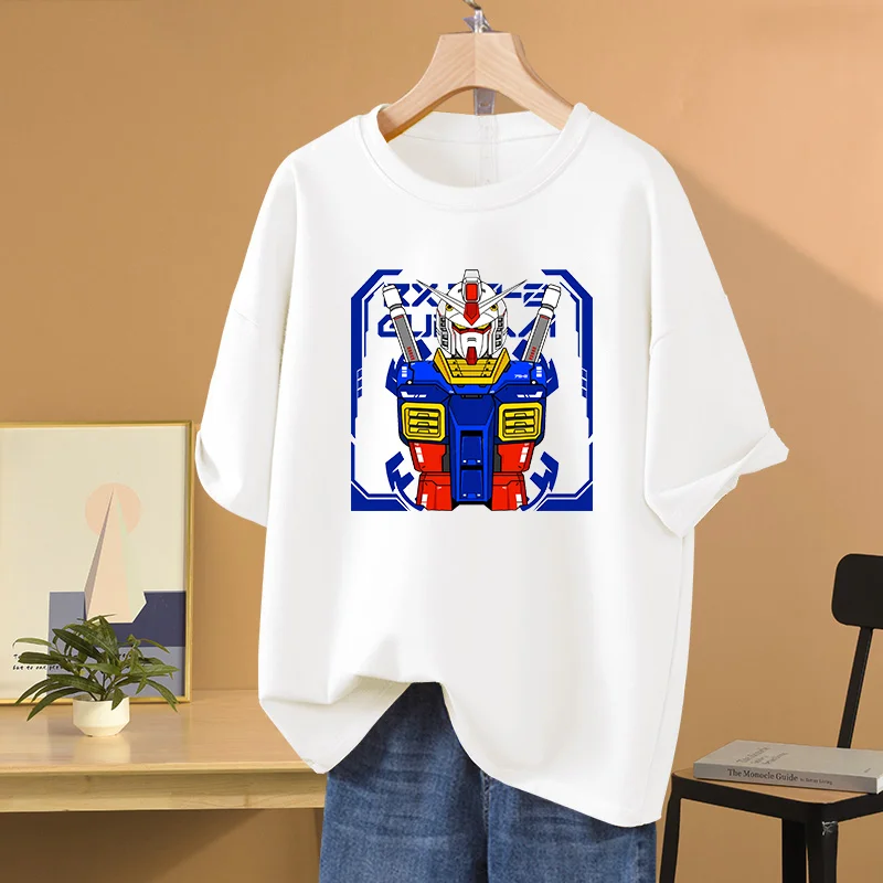 Japanese anime Gundam T-shirt Prototype RX 78 printed sports street casual male and female student T-shirt