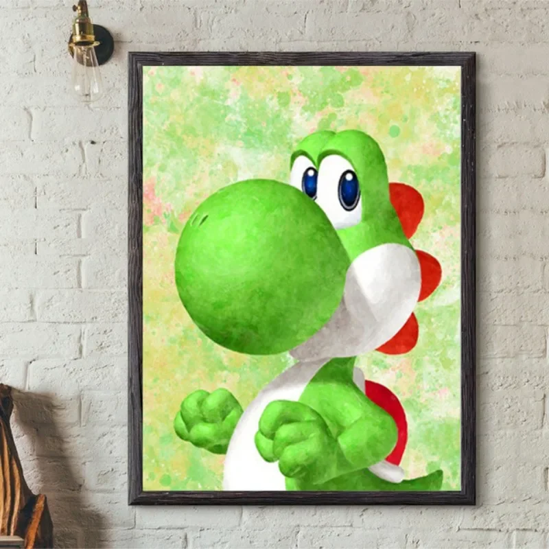 Super Mario Bros Poster Anime Luigi Yoshi Room Wall Canvas Painting Posters Cartoon Background Decoration Art Wall Painting Gift