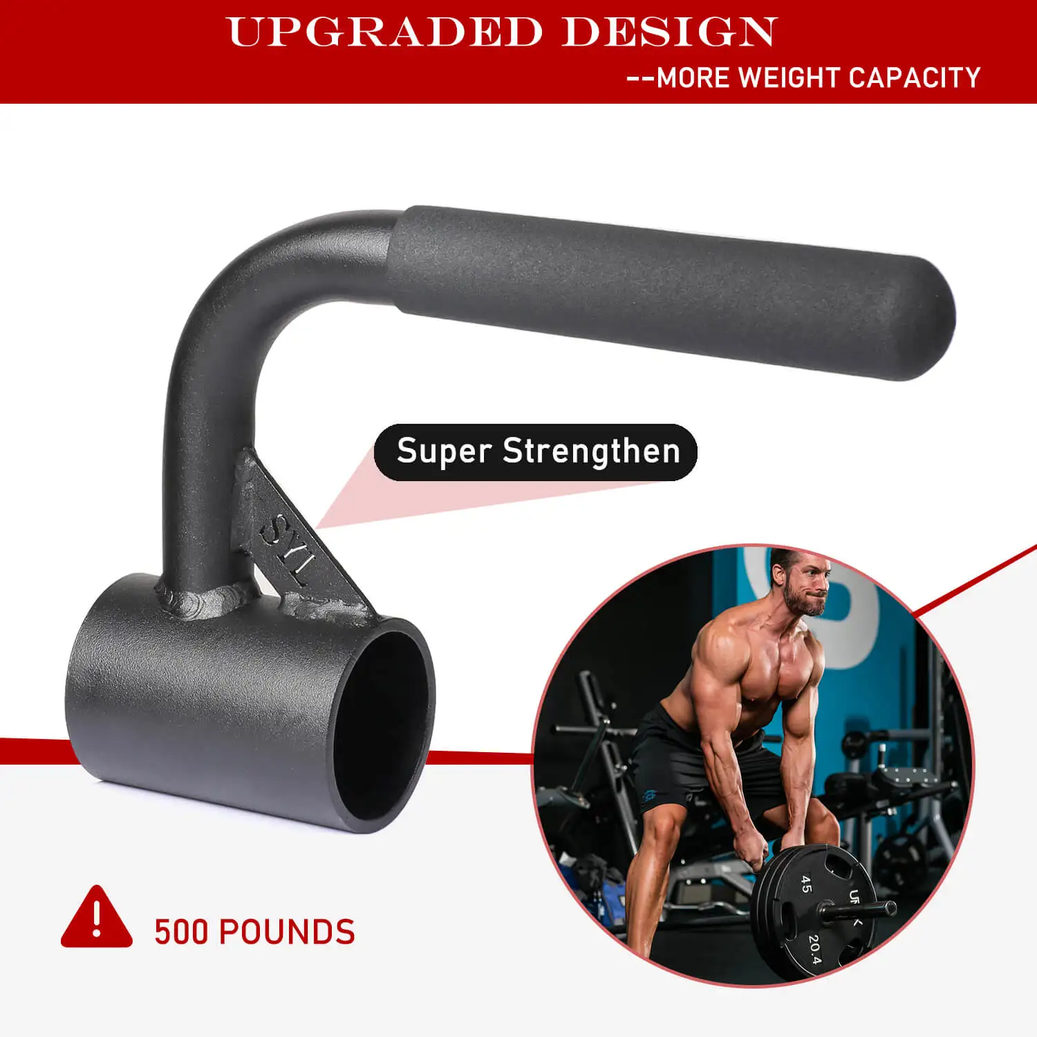 Pull Handle Arm Workout Fitness Tricep Exercise Home Gym Training Accessories T Bar Row Landmine Attachment for 2in Barbell Rack