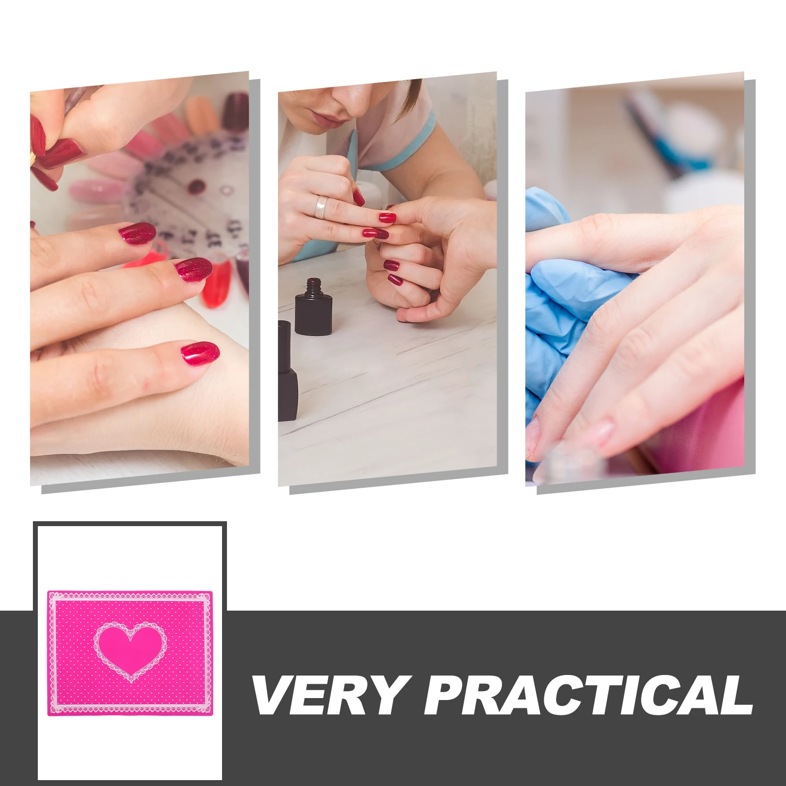 

Rose Red Silicone Arm Wrist Hand Rest Pad Nail Art Cushion Manicure Accessories Heart Shape Design Lace Polka Dots Professional